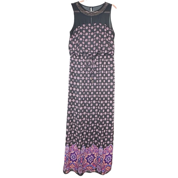 5 for $40 SALE! 
City Studio Black Colorful Batik Print Maxi Sheet Dress XL - Picture 1 of 16